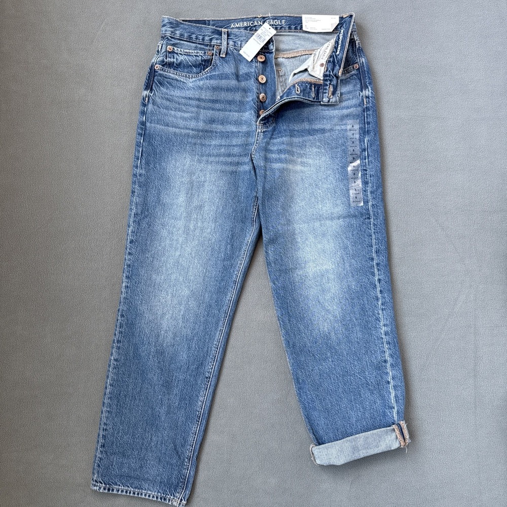 American Eagle Jeans Womens 8 W29 Blue 90s Boyfriend High‎ Rise Cotton Denim NWT